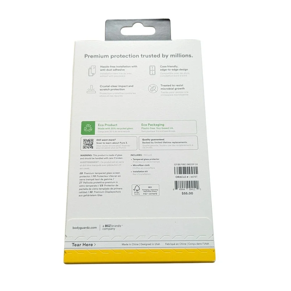 Z5N BodyGuardz‎ Pure3 CLEAR Temp. Glass Screen Protector 4 Samsung Galaxy S25+